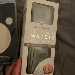 Grey MiracleBlanket swaddle for 0-3 months